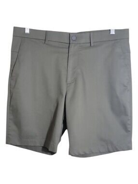 Banana Republic aiden shorts men's size 36 olive green flat front chino casual